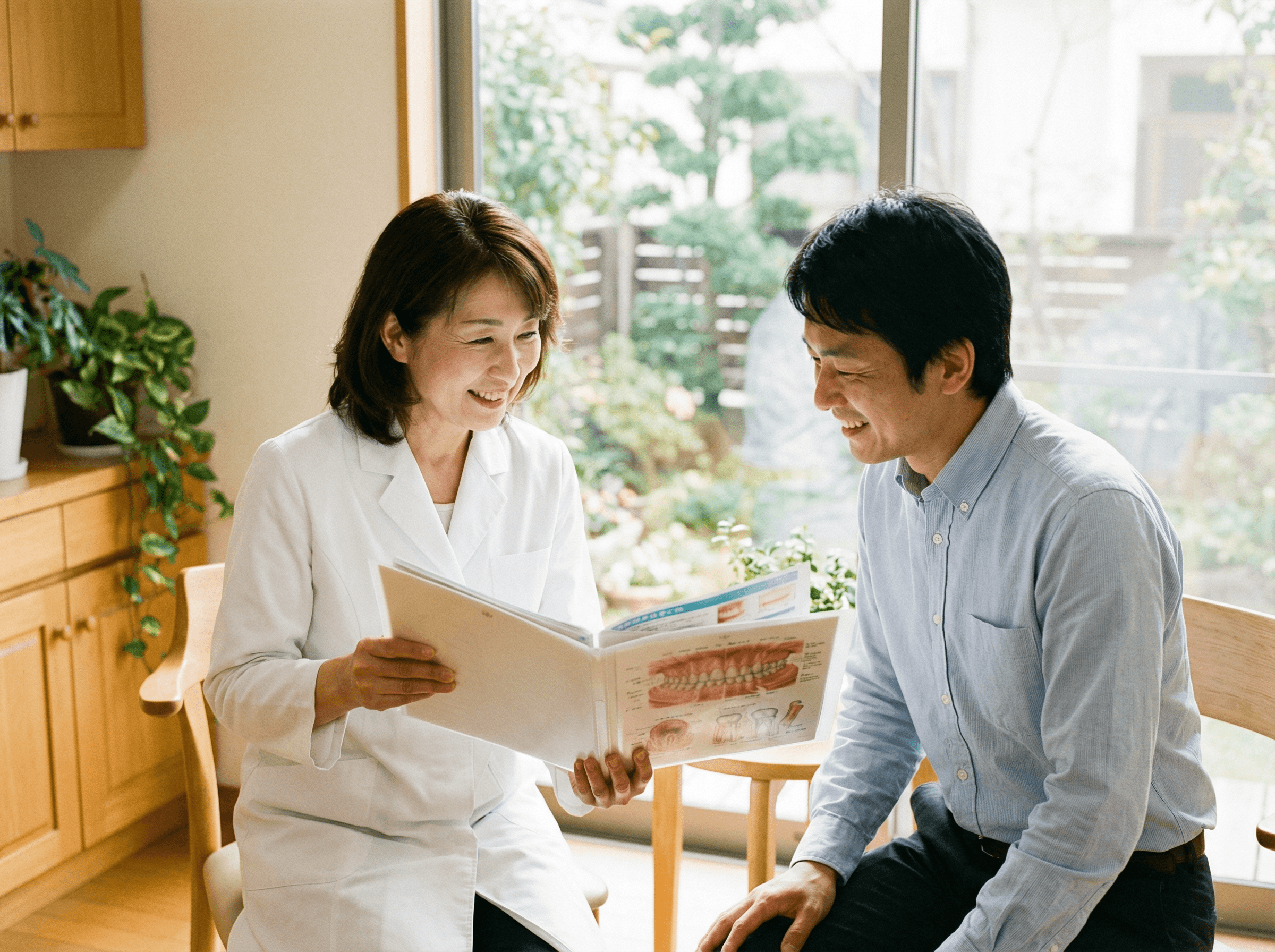 カウンセリングで説明を受ける患者